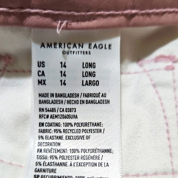 NWT American Eagle Outfitters Women's Faux Leather Pants, Size 14 - Picture 9 of 9